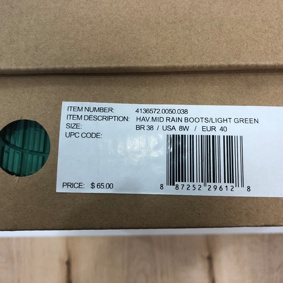 Women's Galochas 8W Light Green Mid Rain Boots - Picture 5 of 8